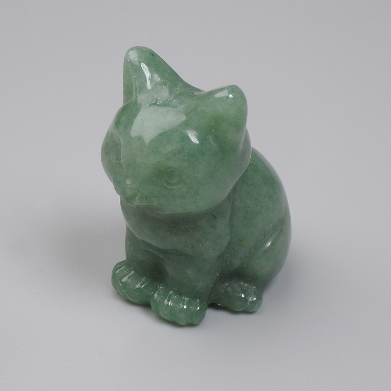 Statuetka pamiątkowa Kotka z nefrytu 40×30×23 mm
