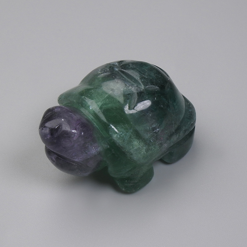Pamiątkowa statuetka Żółw z fluorytem 43×30×21 mm+