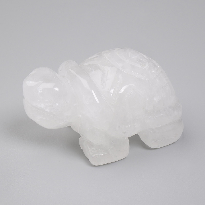 Pamiątkowa figurka żółwia z górskiego kryształu 70×40×35 mm+