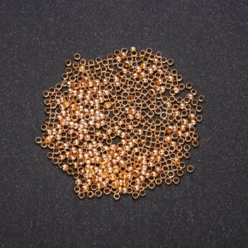 Krympy zaciskowe, średnica 2,5 mm, kolor metalu 'złoto', 200 g