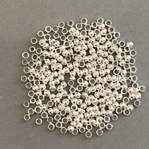 Zaciski krympe «zahipy», średnica 2,5 mm, kolor metalu «jasne srebro», 200 g