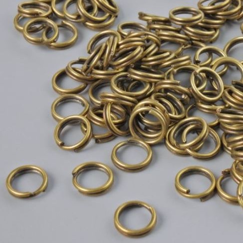 Furnitura jubilerska: kółko łączące o średnicy 6 mm, opakowanie 990 g, kolor brązowy
