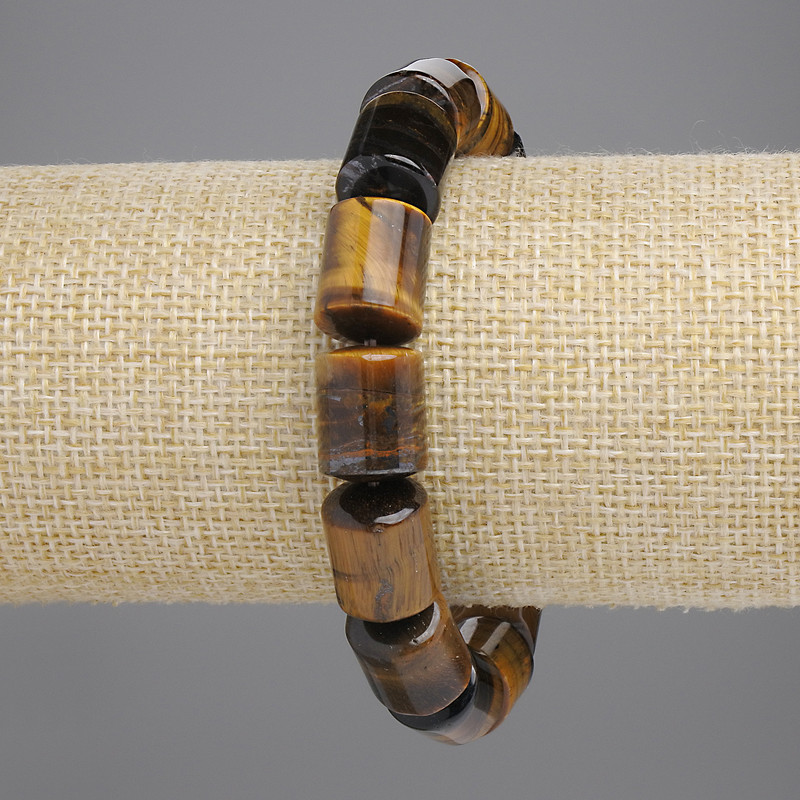 Bransoletka z tygrysiego oka cylindryczna, średnica 14×11 mm, 5 mm +/-, długość 18 cm +/- elastyczna
