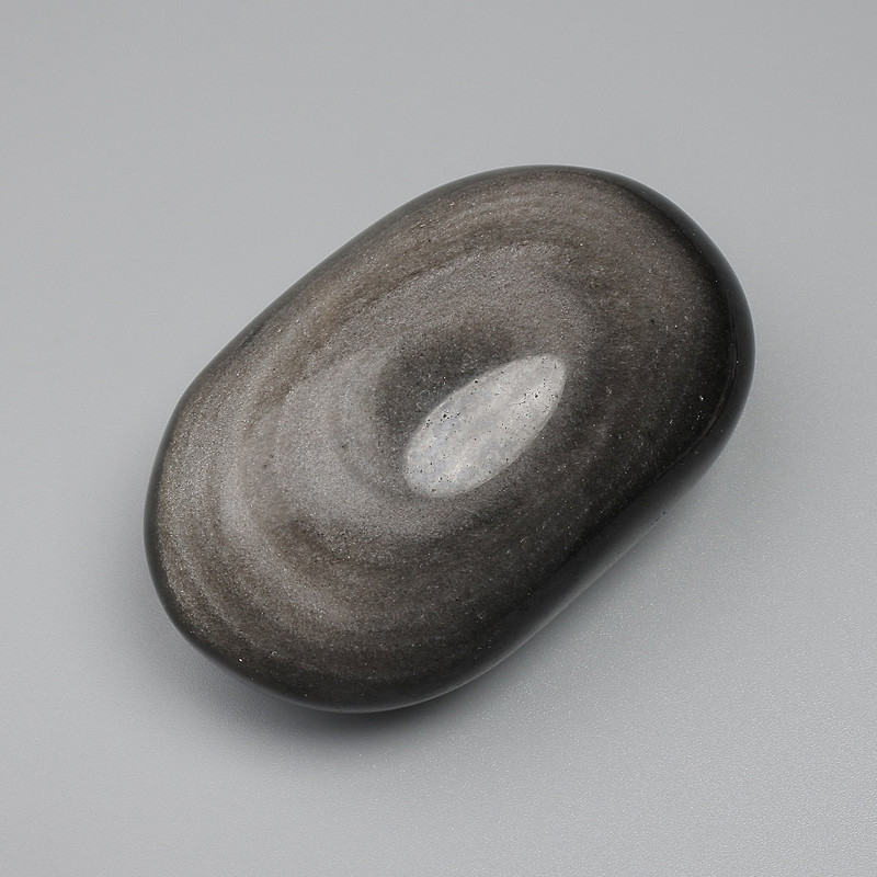 Naturalny kamień srebrzysty obsydian kaboszon bez otworu 60×42 mm ± (na 100 g ±)