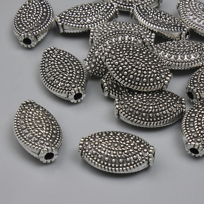Koralik-wstawka w kolorze srebra, średnica 12,5×7 mm, średnica otworu 1,7 mm, opakowanie 20 g ~15 szt. +