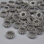 Koralik-wkładka w kolorze metalu: srebro, średnica 7×3 mm, otwór 2,8 mm, opakowanie 20 g (~41 szt.)