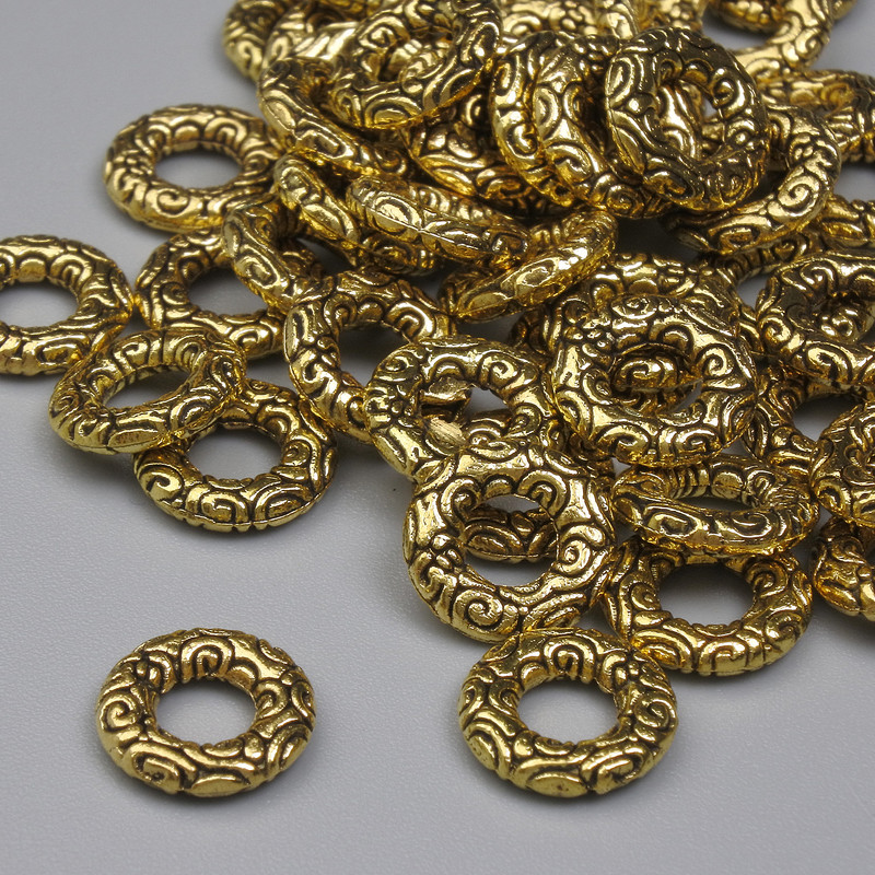 Akcesoria: koralik-wstawka w kolorze złotym, średnica 8,5×2 mm, otwór 3,5 mm, opakowanie 20 g (~50 szt.)