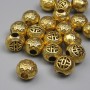 Koralik-wkładka w kolorze złotym, średnica 8 mm, średnica otworu 2,5 mm, opakowanie 20 g (~19 szt.)