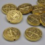 Koralik-wkładka Święty Benedykt, złoty kolor metalu, średnica 14,5 mm ±, otwór 1 mm ±, opakowanie 20 g (~10 szt.)