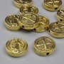 Koralik-wkładka Św. Benedykt, kolor metalu złoty, średnica 12 mm ±, otwór 1,6 mm ±, opakowanie 20 g (~10 szt.)