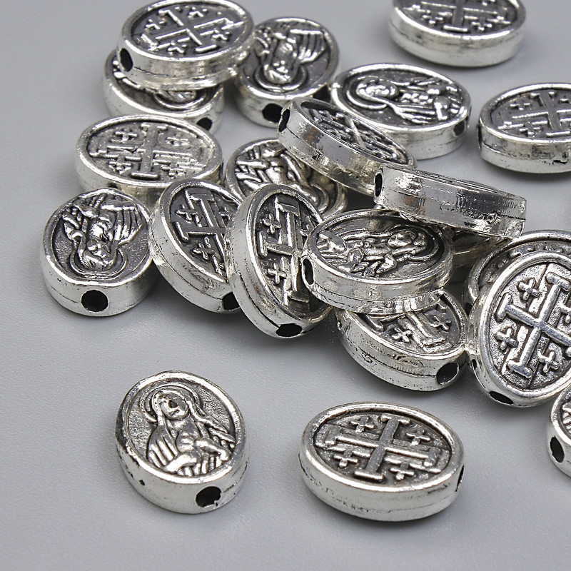 Akcesoria koralik-wstawka, kolor metalu srebrny, średnica 10×8 mm ± otwór 1,5 mm ± pakowanie 20 g (~23 szt.)
