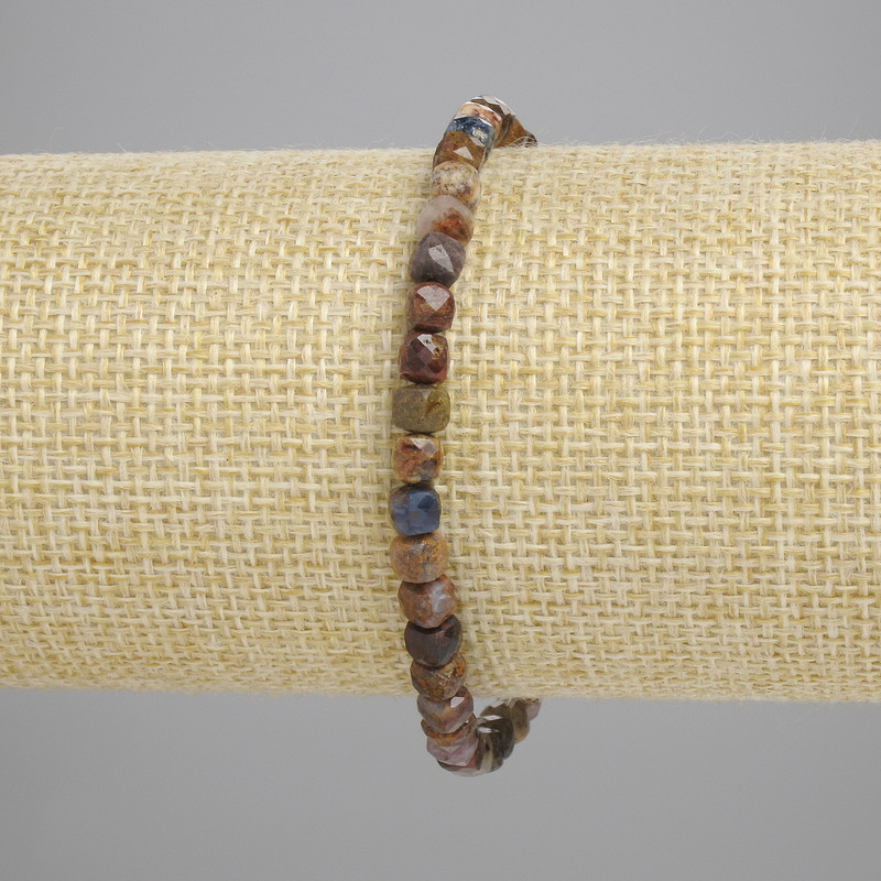 Bransoletka z pietersytu fasetowana w kształcie sześcianów 4×4 mm, długość 18 cm, elastyczna