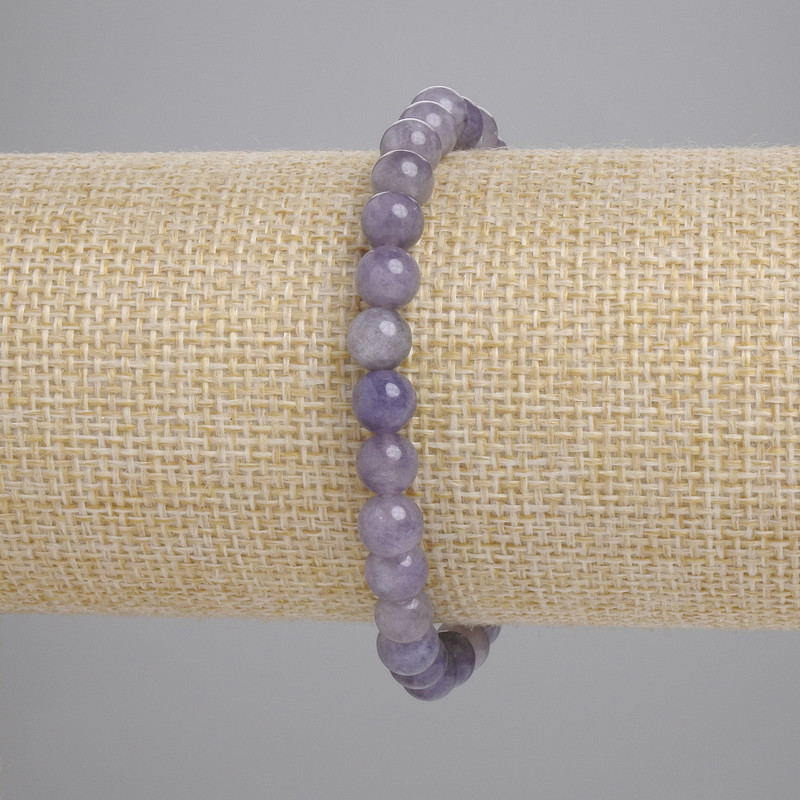 Bransoletka z iolitu – gładkie kulki, średnica około 6 mm, długość około 18 cm, elastyczny sznurek
