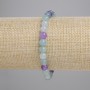 Bransoletka z fluorytu, naturalny kamień, gładkie kulki o średnicy 6 mm, długość 18 cm, elastyczna