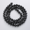 Koraliki z czeskiego kryształu na żyłce, czarne matowe, fasetowane, średnica 7 mm, długość 49 cm