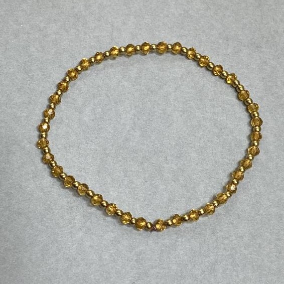 Bransoletka z czeskiego kryształu, fasetowane rondele 3,5×2,5 mm i hematytowa kulka 2 mm, długość 18 cm, elastyczna