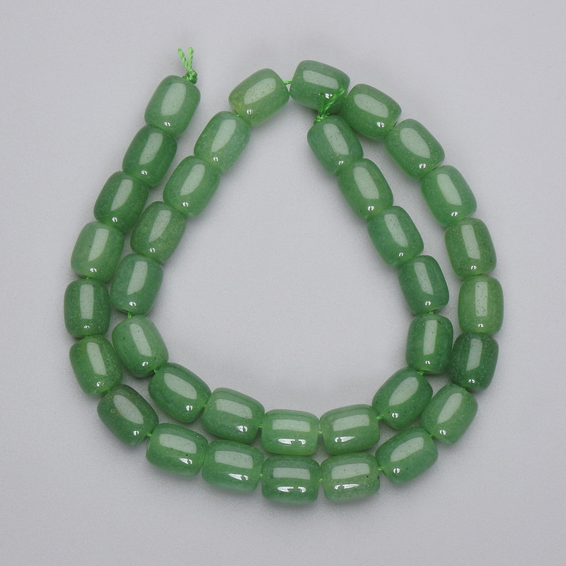 Koraliki nefrytu barilo, średnica 10×8 mm ± na nitce, długość 37 cm+