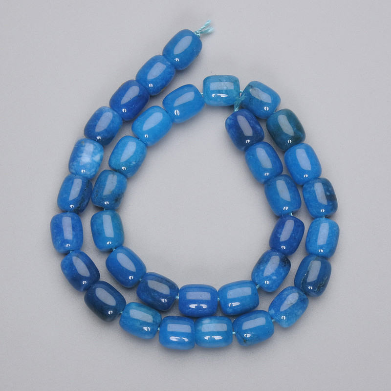 Koraliki apatytu baryłkowe, średnica 10×8 mm, 5 mm ± na nici, długość 37 cm+
