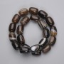 Koraliki agatowe baryłkowe, średnica 18×13 mm, na żyłce, długość 39 cm+