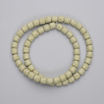 Koraliki cylindryczne z lawy wulkanicznej, średnica 6×6 mm, na żyłce, długość 38 cm+