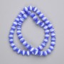 Koraliki niebieskie z kocim okiem, syntetyczny kamień, gładka kulka, średnica 8 mm ±, na żyłce, długość 39 cm ±