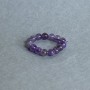 Pierścionek z ametystu, gładka kuleczka, średnica 4 mm, stretch