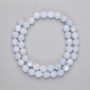 Koraliki z akwamarynu, fasetowane, o wymiarach 8×7 mm, długość nici około 36 cm