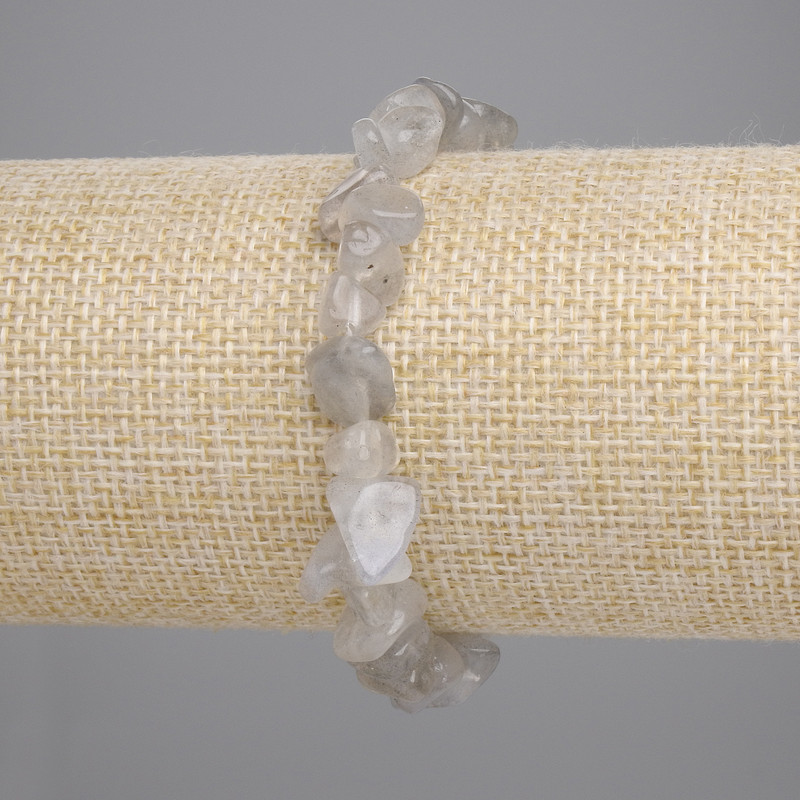 Bransoletka z drobin labradorytu, średnica 9–12×4–6 mm ±, długość 18 cm ±, elastyczna