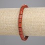 Bransoletka z czerwonego jaspisu, cylindryczne koraliki, średnica 6×6 mm, na elastycznej gumce, długość 18 cm+