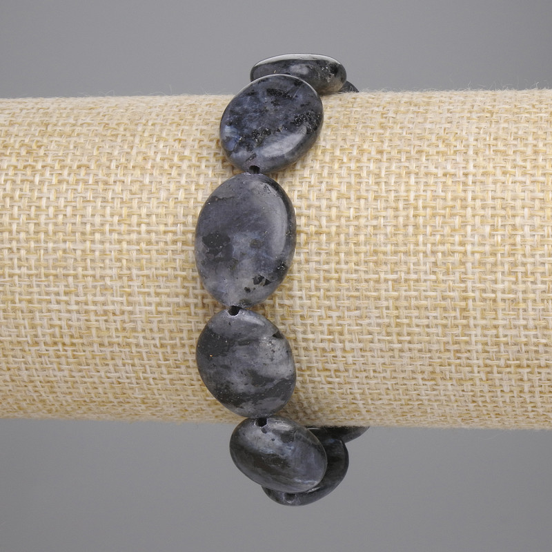 Bransoletka z labradorytu owalna, średnica 19×15 mm, długość 18 cm, elastyczna