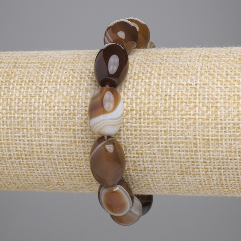 Bransoletka z agatu barilo, średnica 16×12 mm, długość 18 cm, elastyczna