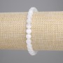 Bransoletka z selenitu, gładkie kulki, średnica 6,5 mm, długość 18 cm, elastyczna