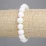 Bransoletka z masy perłowej, gładka kuleczka, średnica 10 mm, długość 18 cm, elastyczna
