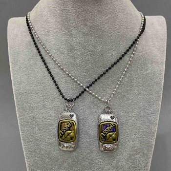 Podwójne wisiorki przyjaźni, długość 48 cm ±, średnica 40×20 mm