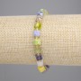 Bransoletka Asorti z jaspisem, agatą i turmalinem, fasetowane kostki 6×6 mm, długość 18 cm, na elastycznej gumce