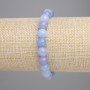 Bransoletka z akwamarynu – gładkie kuleczki, 8 mm, długość 18 cm, na elastycznej bazie stretch