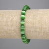 Bransoletka z zielonym kocim okiem, gładkie kule, średnica 8 mm, długość 18 cm, elastyczna