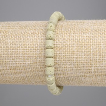 Bransoleta z limonkowej lawy wulkanicznej – cylindryczne koraliki o średnicy ok. 6×6 mm, długość ok. 18 cm, elastyczna