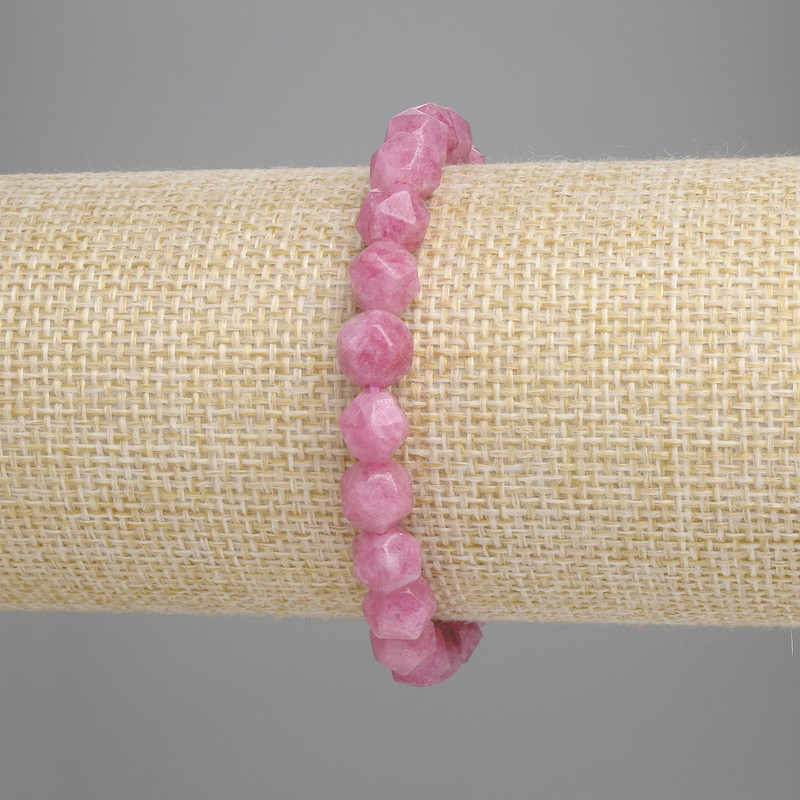 Bransoletka z turmalinem w formie wielokątnych brył, średnica 7,5×7 mm, długość 18 cm, elastyczna