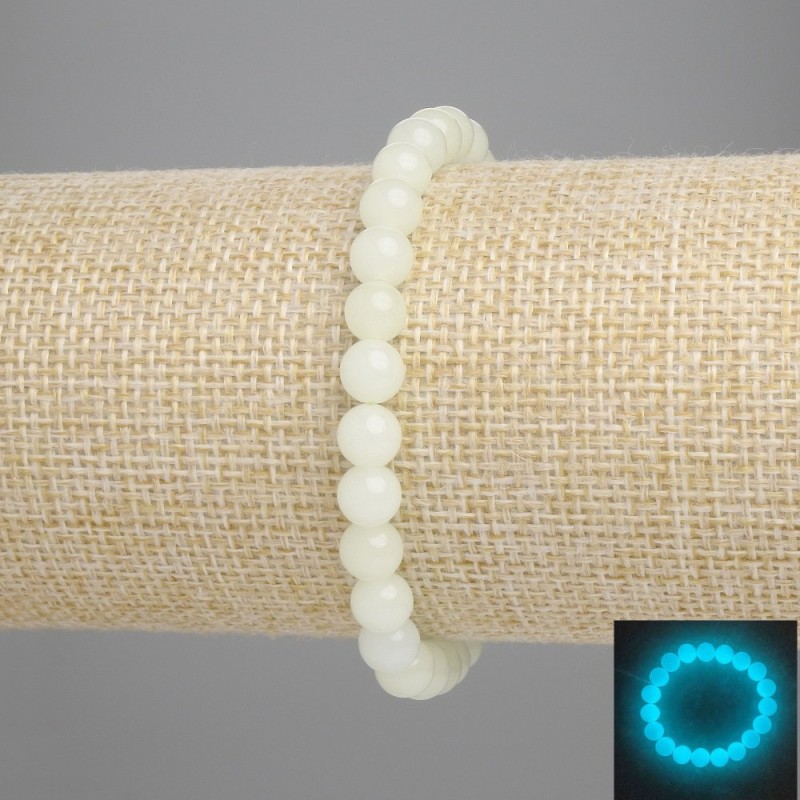 Bransoletka z onyksu (turkusowy połysk) gładka kula, średnica 6 mm ±, długość 18 cm ±, stretch