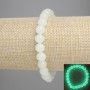 Bransoletka z onyksu zielonego (zielone świecenie) gładkie kuleczki o średnicy 8 mm, długość 18 cm, na elastycznej gumce