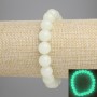 Bransoletka z zielonego onyksu (zielone świecenie) – gładkie kule o średnicy 10 mm, długość 18 cm, elastyczna