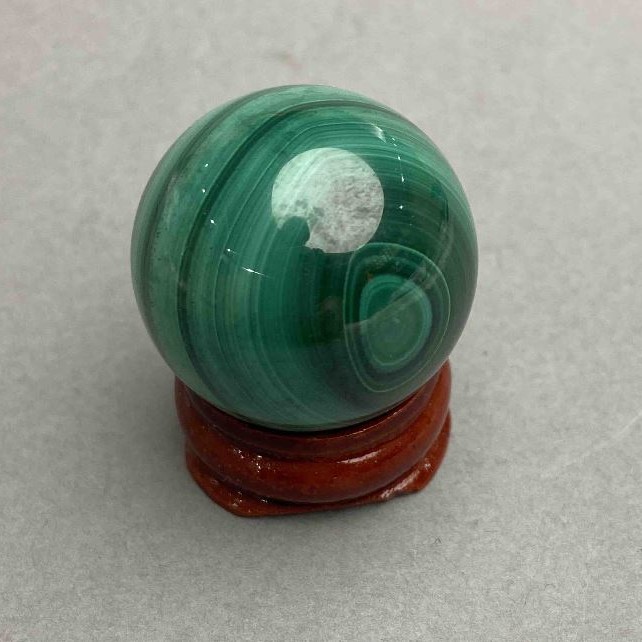 Kulka ozdobna z malachitu, średnica 28 mm ± waga 46 g
