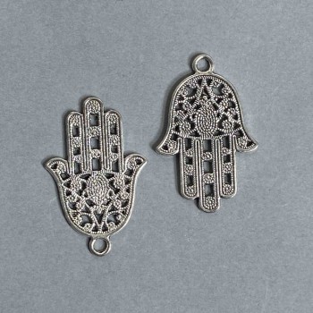 Zawieszka Hamsa – dłoń 42×28 mm, zestaw 4 szt.