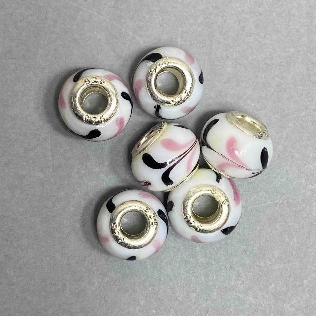 Koralik Pandora z plastiku, 14×11 mm, otwór 4,5 mm, zestaw 6 szt.