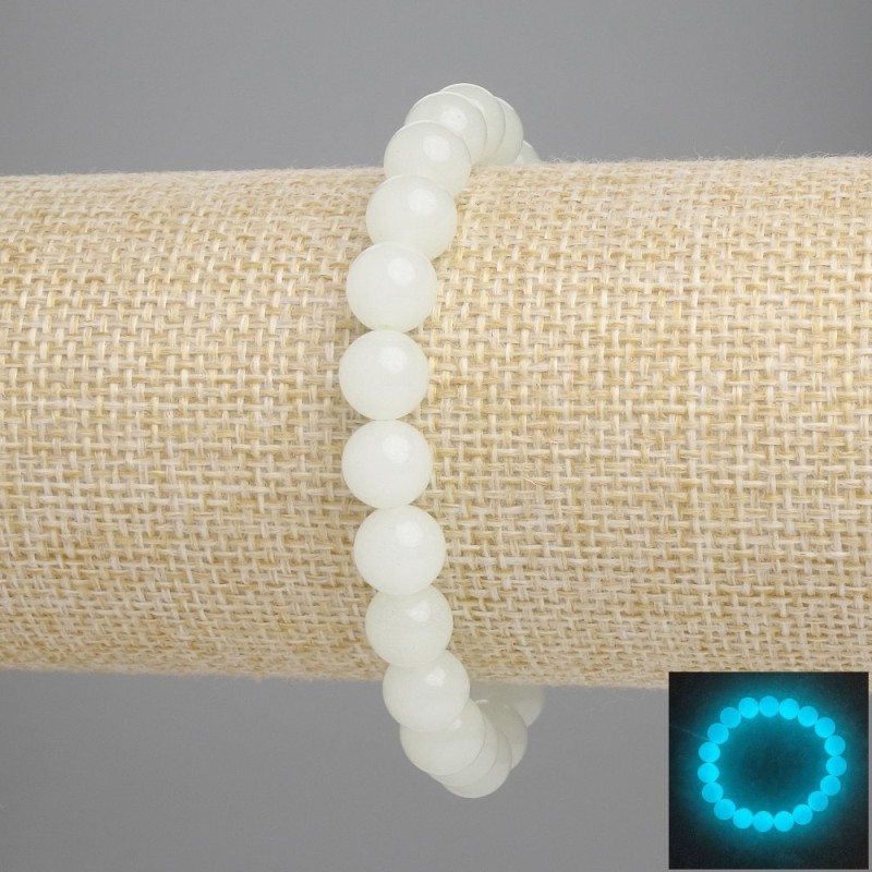 Bransoletka z onyksu (turkusowy blask) – gładkie kulki, średnica ok. 8 mm, długość ok. 18 cm, elastyczny sznurek