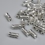 Okucia, koralik-wkładka w kolorze metalu: srebro, średnica 9,5×4 mm, otwór 1,5 mm, opakowanie ~27 sztuk.