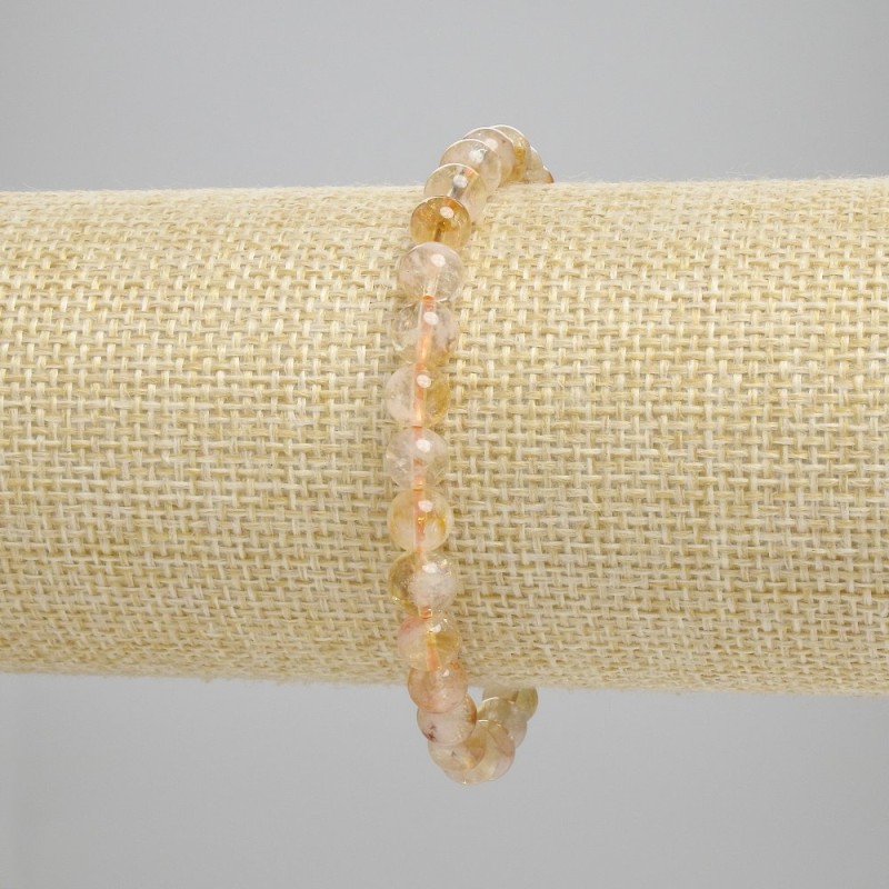 Bransoletka z cytryną, gładkie kuleczki 6 mm, długość 18 cm, elastyczna