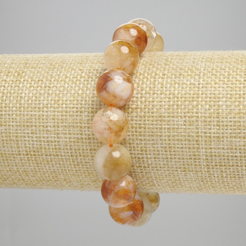Bransoletka z cytryną – gładkie kuleczki 12 mm, długość 18 cm, elastyczna