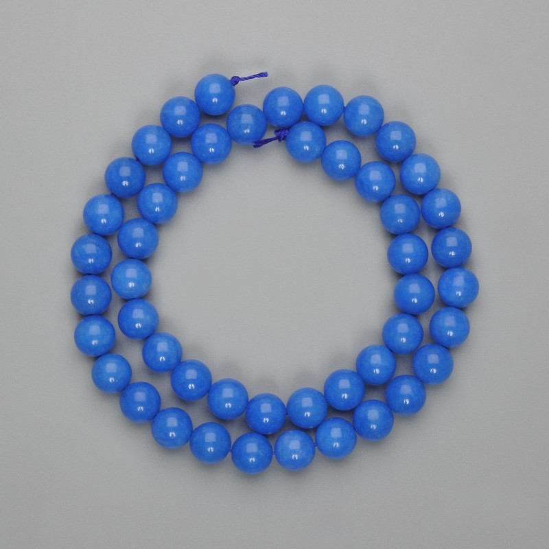 Koraliki apatytu – gładkie kuleczki, średnica 8 mm, długość 38 cm, na nitce